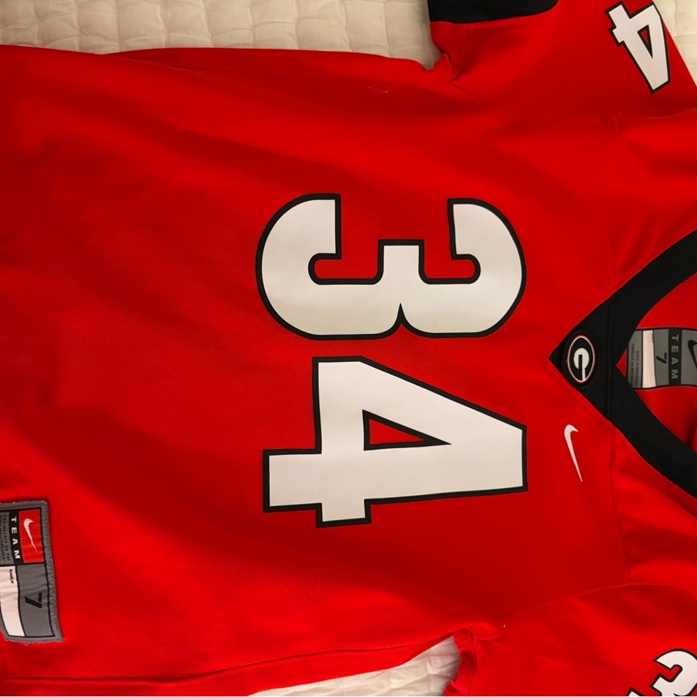 Nike Red and Gray Team Jersey UGA Herschel Walker